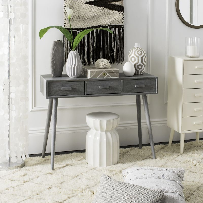 Albus 3 Drawer Console Table - CNS5701C - Gray - Safavieh
