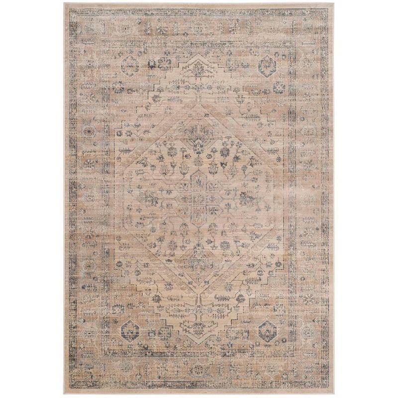 Vintage VTG123 Power Loomed Indoor Area Rug - Stone/Blue - 5'3"x7'6" - Safavieh.