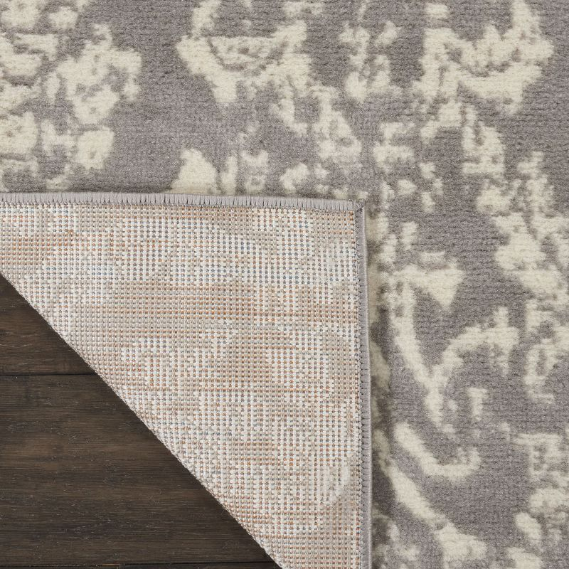 Nourison Jubilant 2'3" x 7'3" (7' Runner) Grey Area Rug Farmhouse Vintage Damask by Nourison