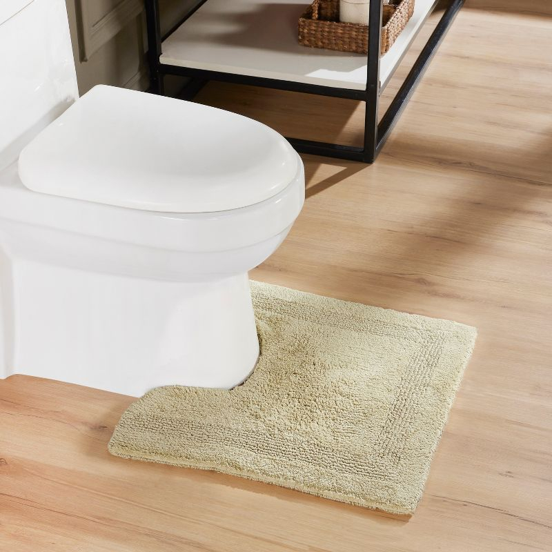 Better Trends Lux 100% Cotton Tufted Solid Reversible Bath Rug 20" x 20" Contour - Sand