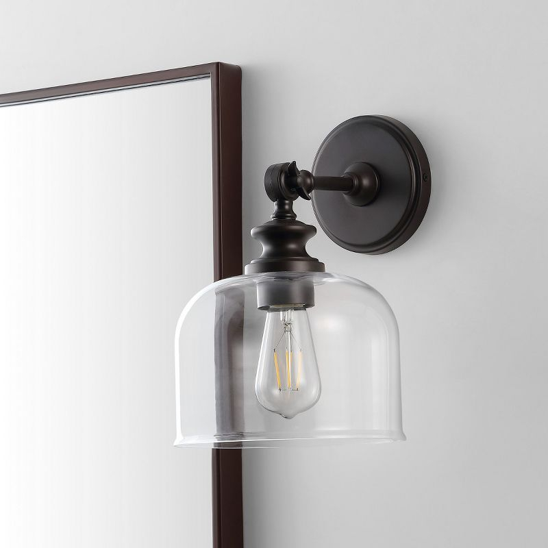 Neri 8" Wall Sconce (Set of 2) - SCN4065 - Oil Rub Bronze/Clear - Safavieh