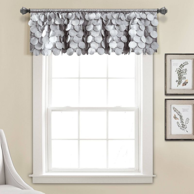 14"x70" Gigi Valance Light Gray - Lush Décor: Solid Microfiber Window Valance, Rod Pocket Style
