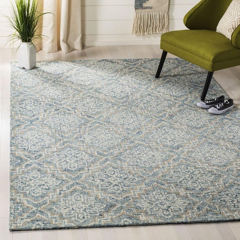 Abstract ABT201 Handmade Indoor Area Rug - Blue/Grey - 9'x12' - Safavieh
