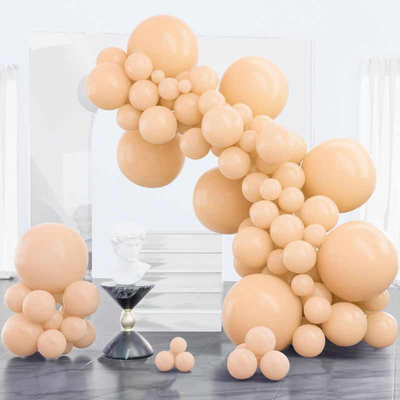 PartyWoo Balloons Nude Boho Apricot Beige 18 12 10 5 Inch 100 pcs
