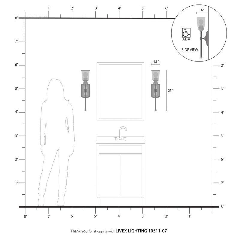 Livex Lighting Lawrenceville 1 - Light Sconce in  Bronze