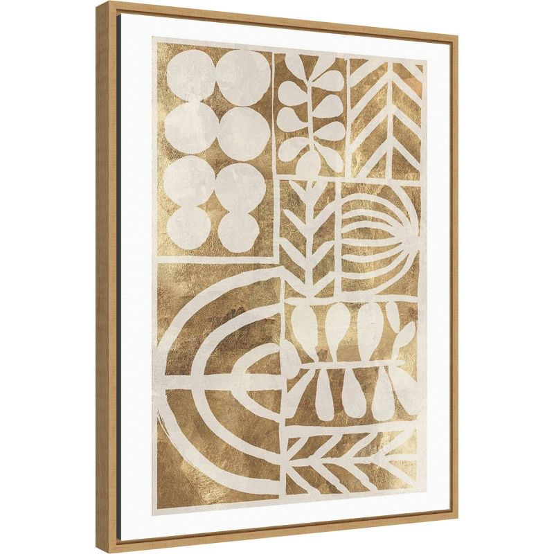 18" x 24" Botanic Print by Tom Reeves Framed Canvas Wall Art Beige - Amanti Art: Modern Lithograph, Vertical Layout, Polystyrene Frame