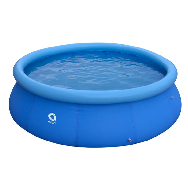 JLeisure Avenli 17808 12 Foot x 30 Inch 2 to 3 Person Capacity Prompt Set Above Ground Kids Inflatable Outdoor Backyard Kiddie Swimming Pool, Blue