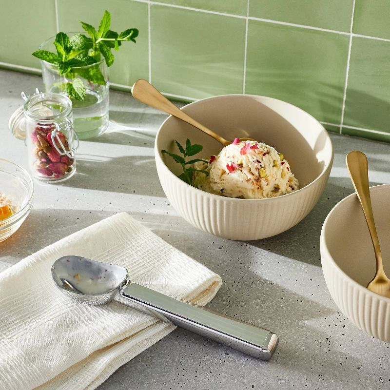 Ice Cream Scoop Silver - Figmint™: Zinc Alloy, Dishwasher-Safe, 7.6" Length, 5.05" Handle, Figmint Kitchen Tool