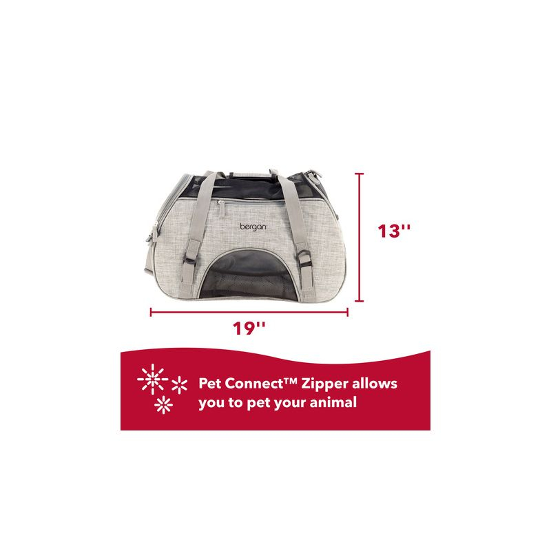 Coastal Pet Bergan Comfort Carrier - Heather Grey Large (19 x 10 x 13 Inches)