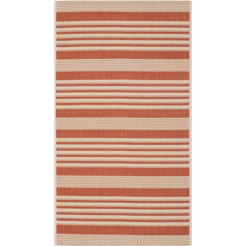 Courtyard CY6062 Power Loomed Indoor/Outdoor Accent Rug - Terracotta/Beige - 2'x3'7" - Safavieh.