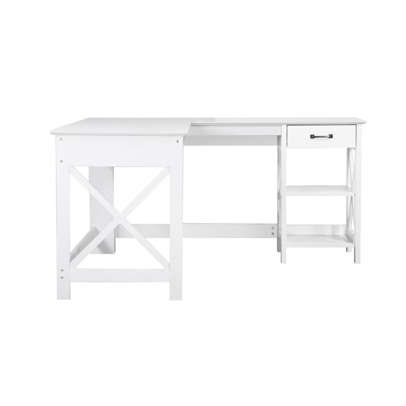 Saint Birch L-Desk, White