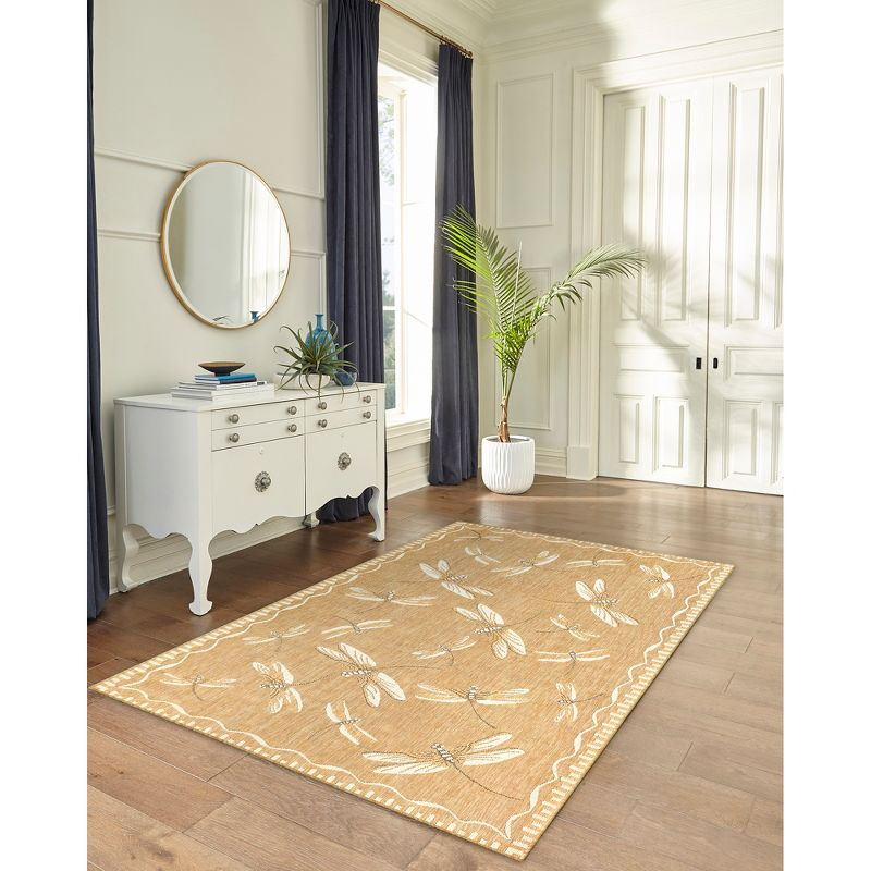 Liora Manne Carmel Dragonfly Indoor/Outdoor Rug Sand 6'6" x 9'4"