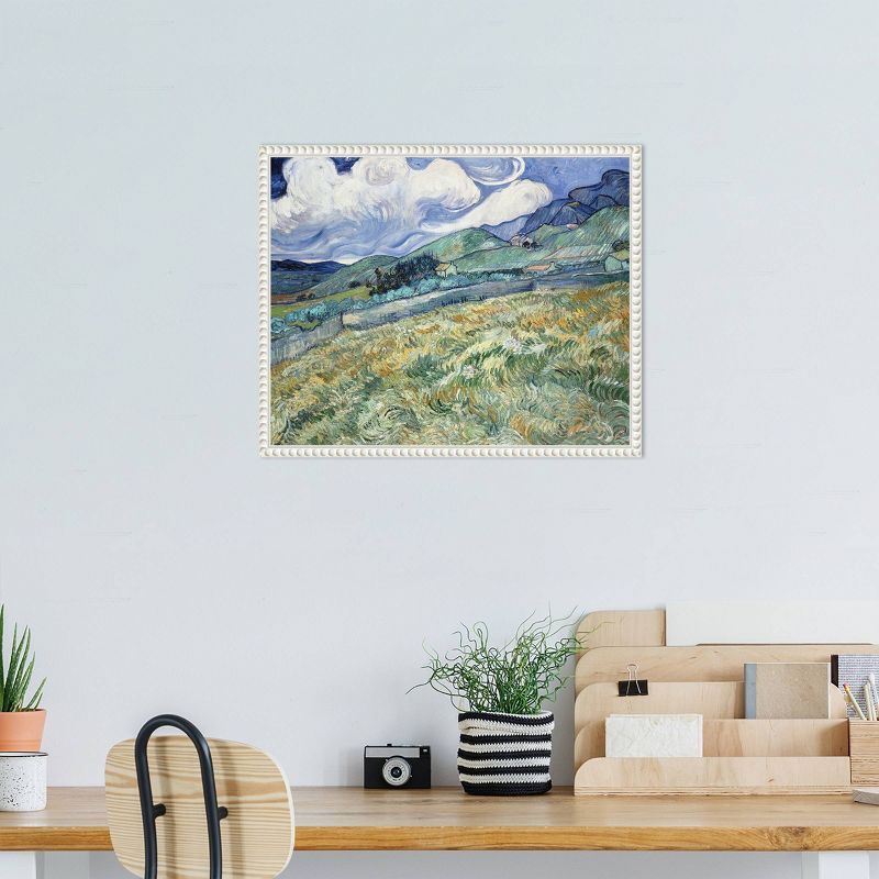 Amanti Art 20"x16" Van Gogh Landscapes with Clouds II by Vincent van Gogh Framed Canvas Wall Art Print