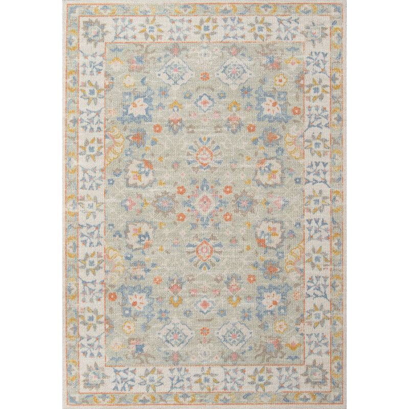 3'3"x5' Anatolia Riylnn Area Rug Beige - Momeni: Bohemian Wool & Nylon Medallion, Low Pile, Indoor Use