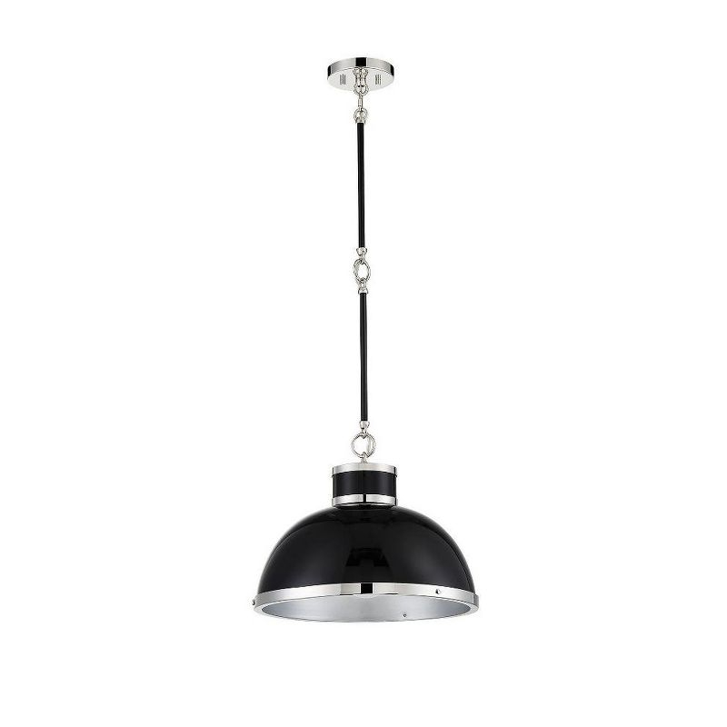 Savoy House Corning 1 - Light Pendant in  Black/Polished Nickel