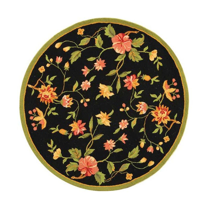 Chelsea HK263 Handmade Area Rug - 3' Round - Black - Safavieh