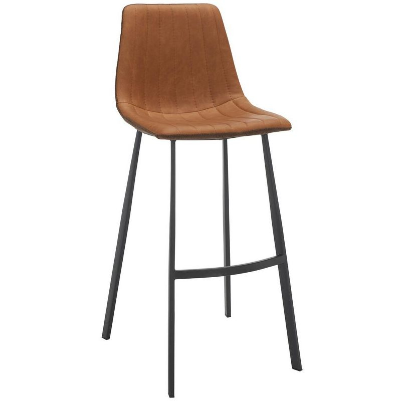 Rhyatte Bar Stool  - BST3018 - Cognac/Black - Safavieh