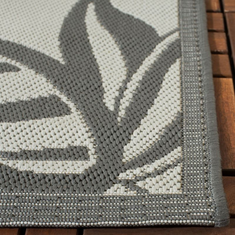 Courtyard CY6109 Power Loomed Indoor/Outdoor Runner Rug - Light Grey/Anthracite - 2'3"x10' - Safavieh.