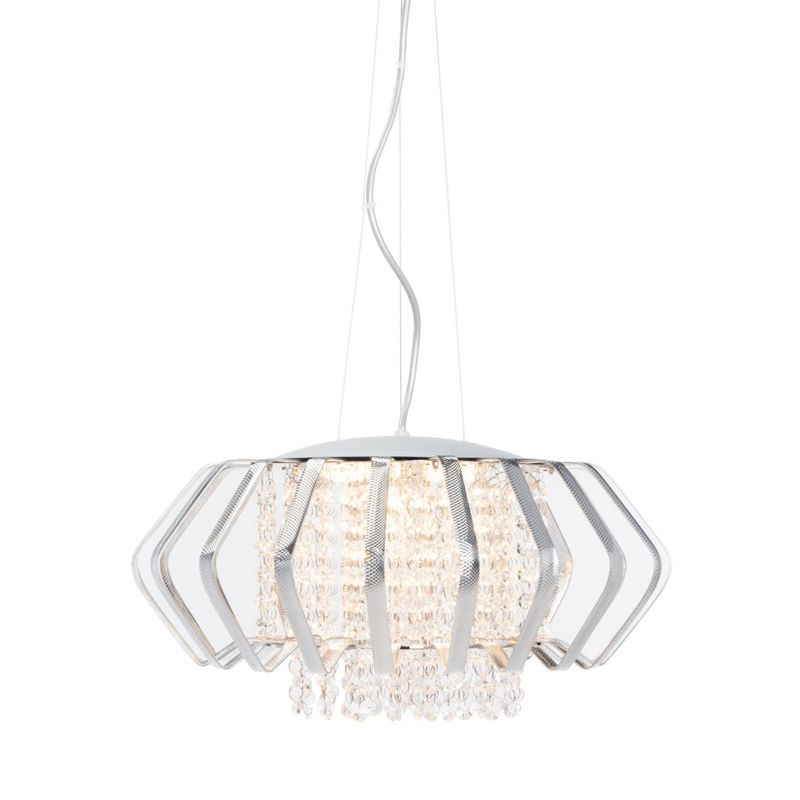 Fania 5 Light 17.75" Pendant - PND6005 - Silver/Clear - Safavieh