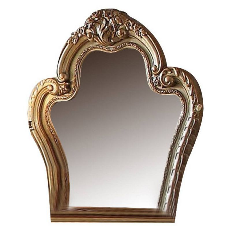 Acme Furniture Dresden Dresser Mirror Gold Patina/Bone