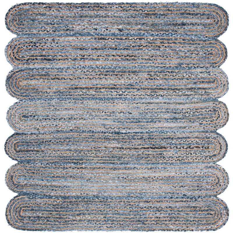 Cape Cod CAP208 Woven Indoor Area Rug - Blue/Natural - 6'x6' - Safavieh