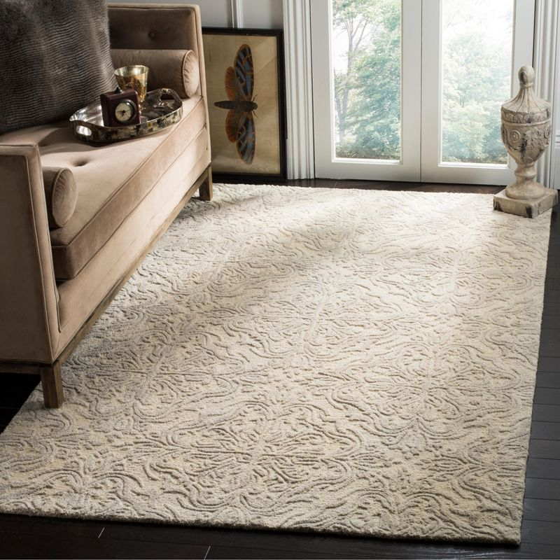 Blossom BLM103 Hand Tufted Area Rug - Ivory/Grey - 3'x5' - Safavieh.