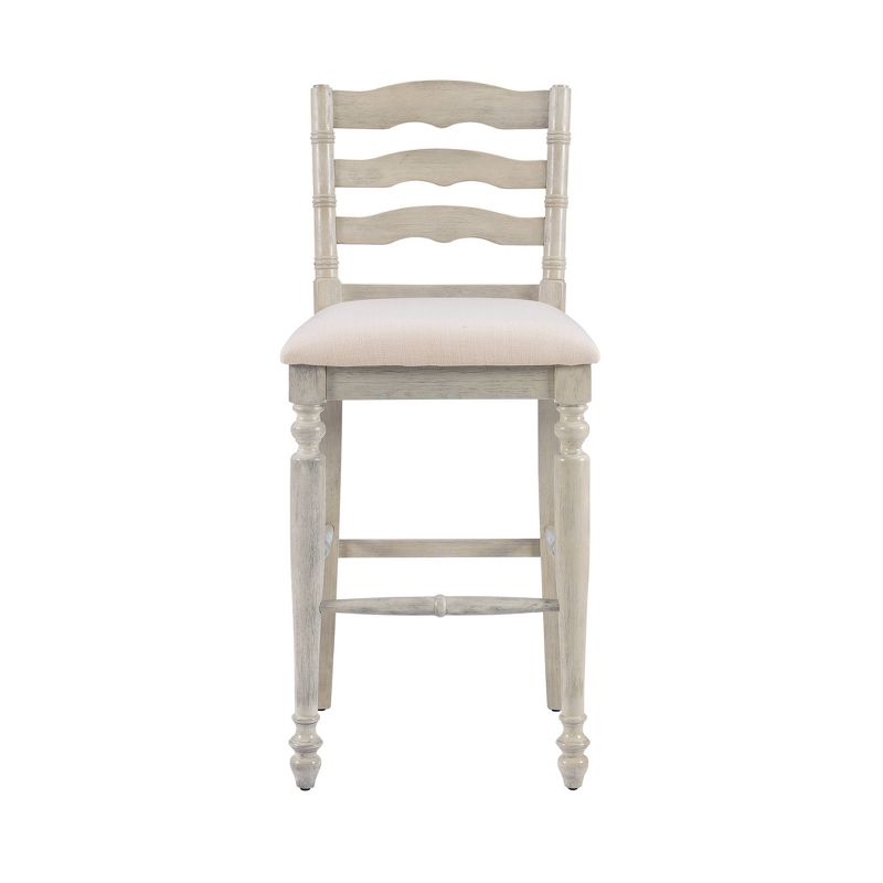 Marino Padded Seat Barstool 30" Height, Farmhouse Design, Linon: Rubberwood Frame, Linen Weave