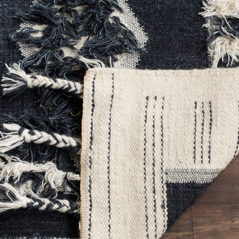 Kenya KNY601 Hand Knotted Area Rug - Charcoal/Ivory - 8'9"x11'9" - Safavieh.