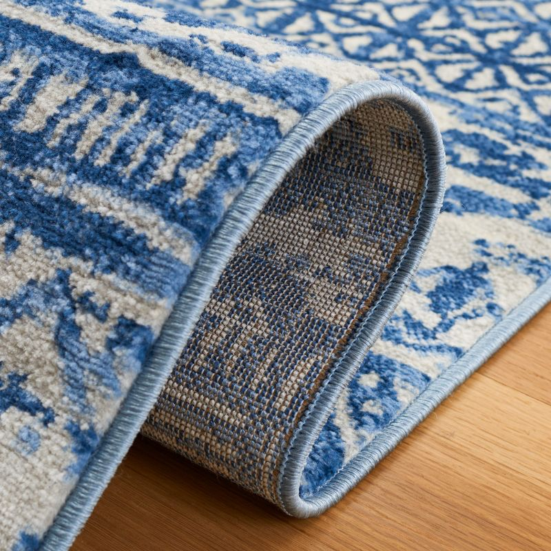 Brentwood BNT835 Power Loomed Area Rug - Blue/Ivory - 6'7"x6'7" - Safavieh.