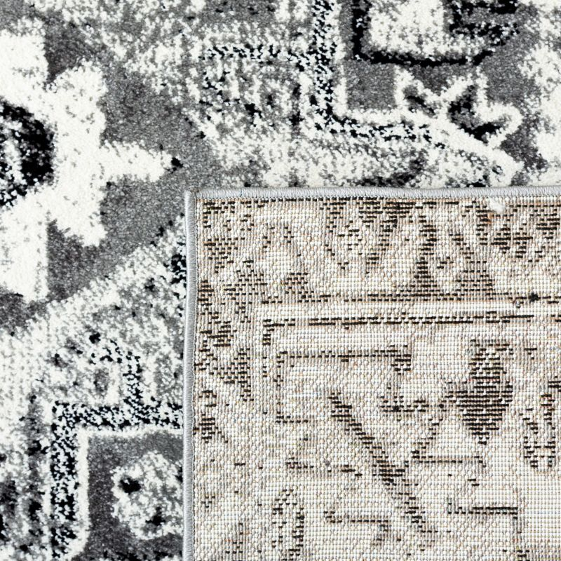 Vintage Hamadan VTH211 Power Loomed Indoor Area Rug - Grey/Ivory - 6'7"x6'7" - Safavieh