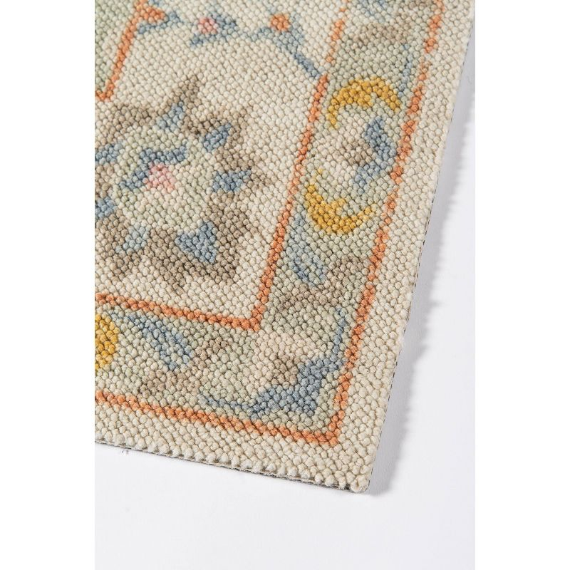Momeni 9'9"x12'6" Anatolia Mae Medallion Machine Loomed Area Rug Light Blue: Wool & Nylon, Low Pile, Indoor Use