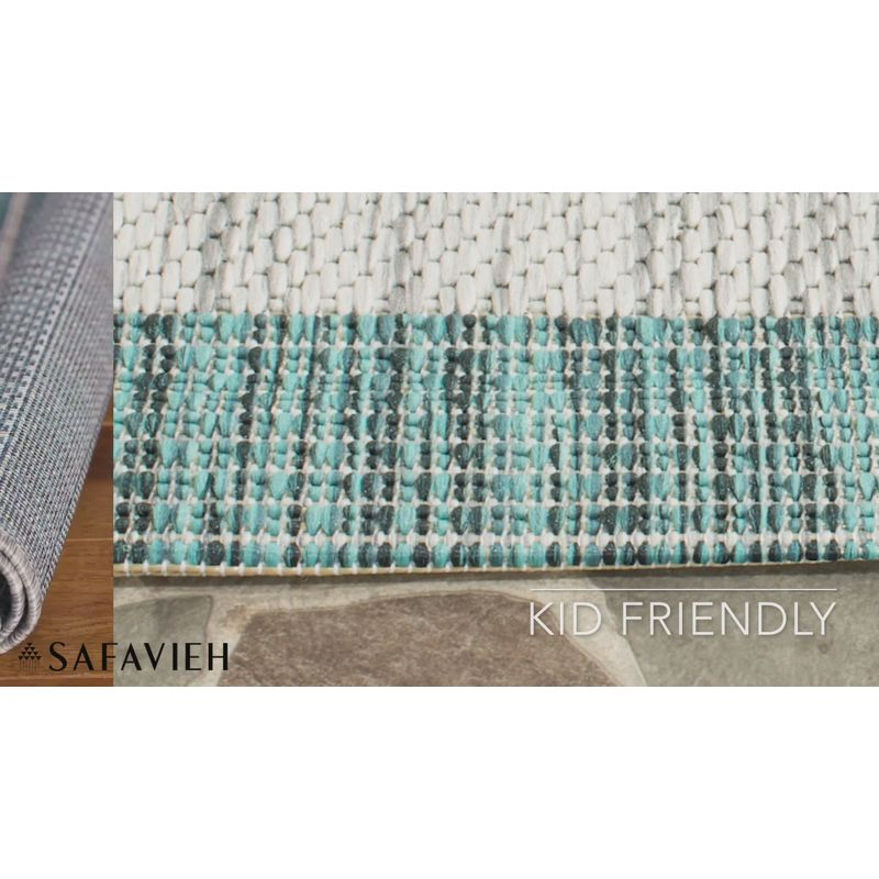 Courtyard CY8062 Power Loomed Indoor and Outdoor Area Rug - Ivory/Red - 6'7"x6'7" - Safavieh