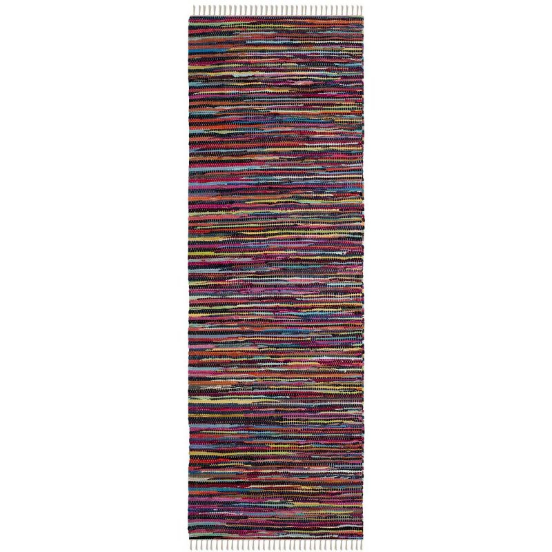Rag Rug RAR128 Hand Woven Indoor Runner Rug - Multi - 2'3"x9' - Safavieh.