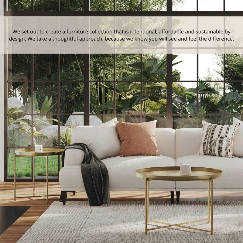 East at Main Juliette Coco End Table with Coconut Shell Mosaic Brown