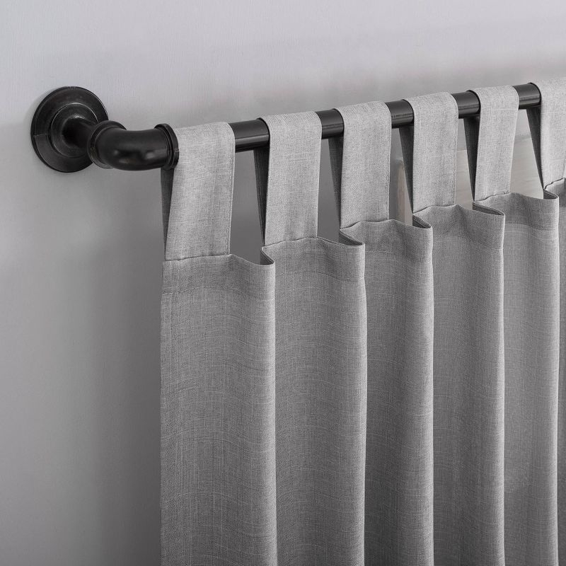 40"x84" No. 918 Light Filtering Semi-Sheer Joshua Heathered Texture Tab Top Curtain Panel Silver: Modern Indoor Decor