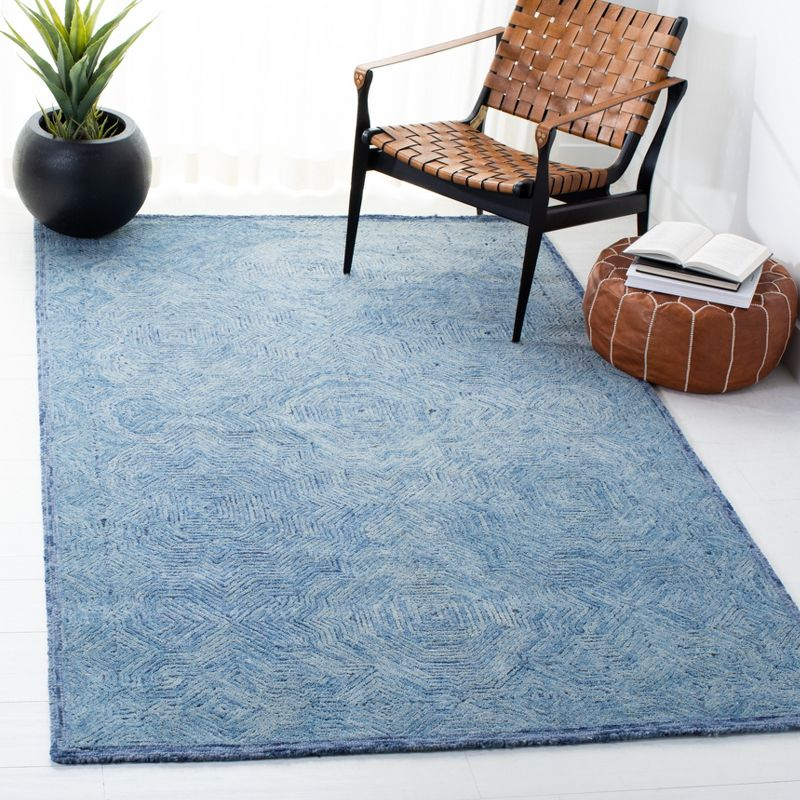 Ikat IKT506 Hand Tufted Area Rug - Blue - 5'x8' - Safavieh