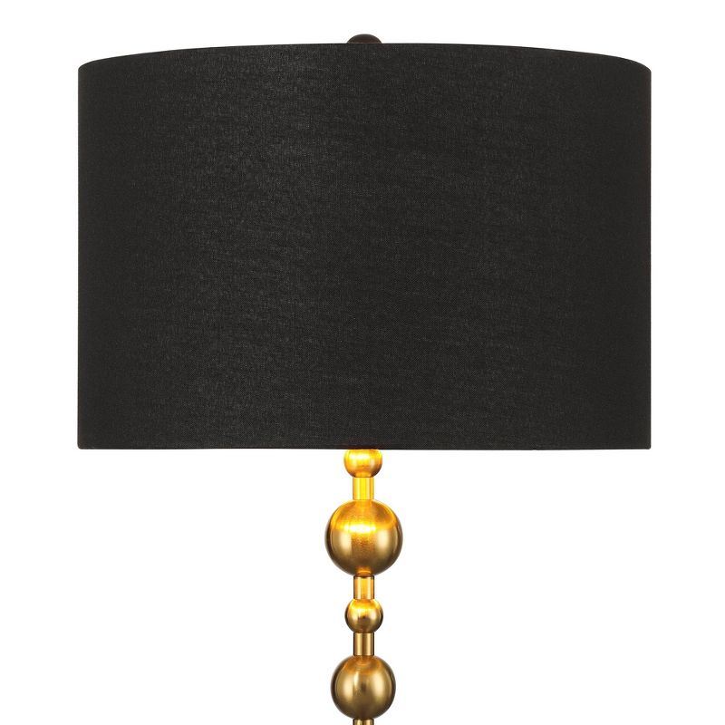360 Lighting Harlowe Modern Glam Luxury 63" Tall Standing Floor Lamp Skinny Pole Metal Gold Finish Living Room Bedroom House Reading Drum Black Shade