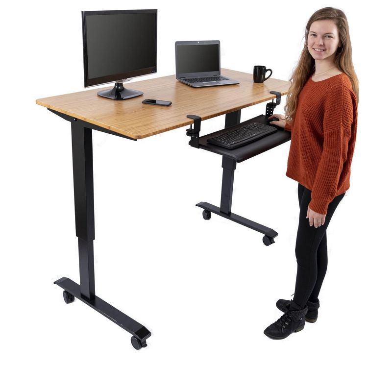 Stand Up Desk Store Large Clamp-On Retractable Adjustable Height Under Desk Keyboard Tray | for Desks Up to 1.5" (Large, 33" Wide)