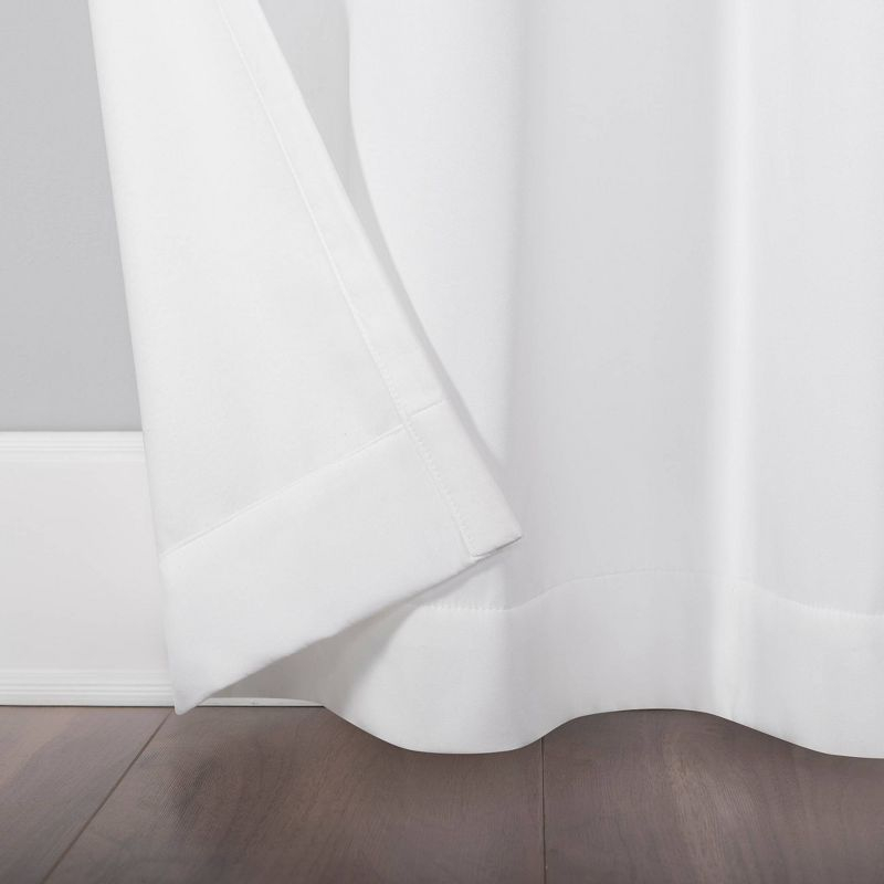 96"x40" Lindstrom Textured Draft Shield Fleece Insulated Energy Saving Grommet Top Room Darkening Curtain Panel White - No. 918
