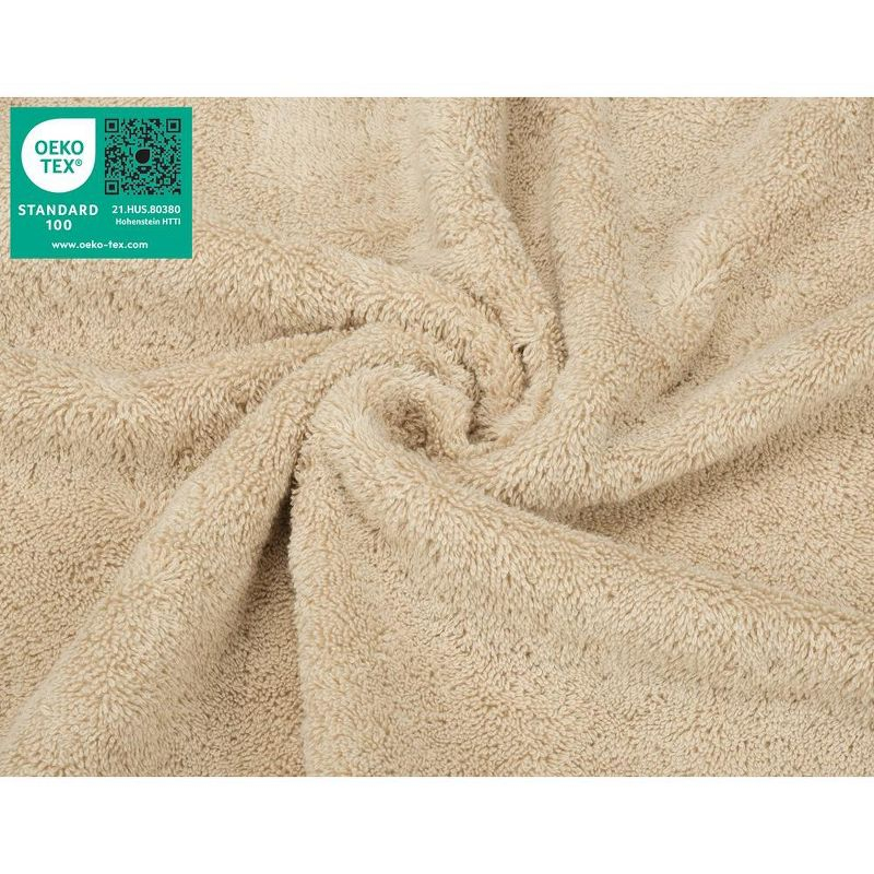American Soft Linen 4 Pack Washcloth Set, 100% Cotton Washcloth Hand Face Towels for Bathroom and Kitchen, Sand Taupe
