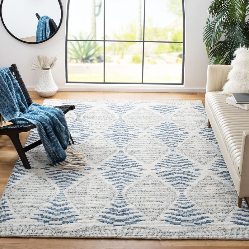 Kenya KNY175 Hand Knotted Area Rug - Blue/Ivory - 6'x9' - Safavieh
