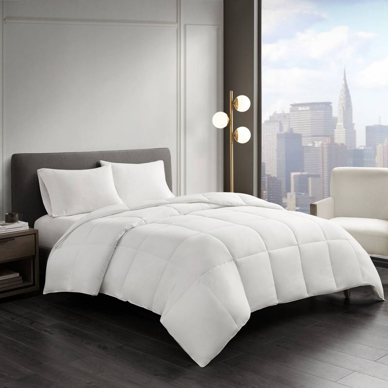 Cotton Sateen Down Alternative Comforter Level 1 Warm 3M Thinsulate Year Round Warmth (Twin) White