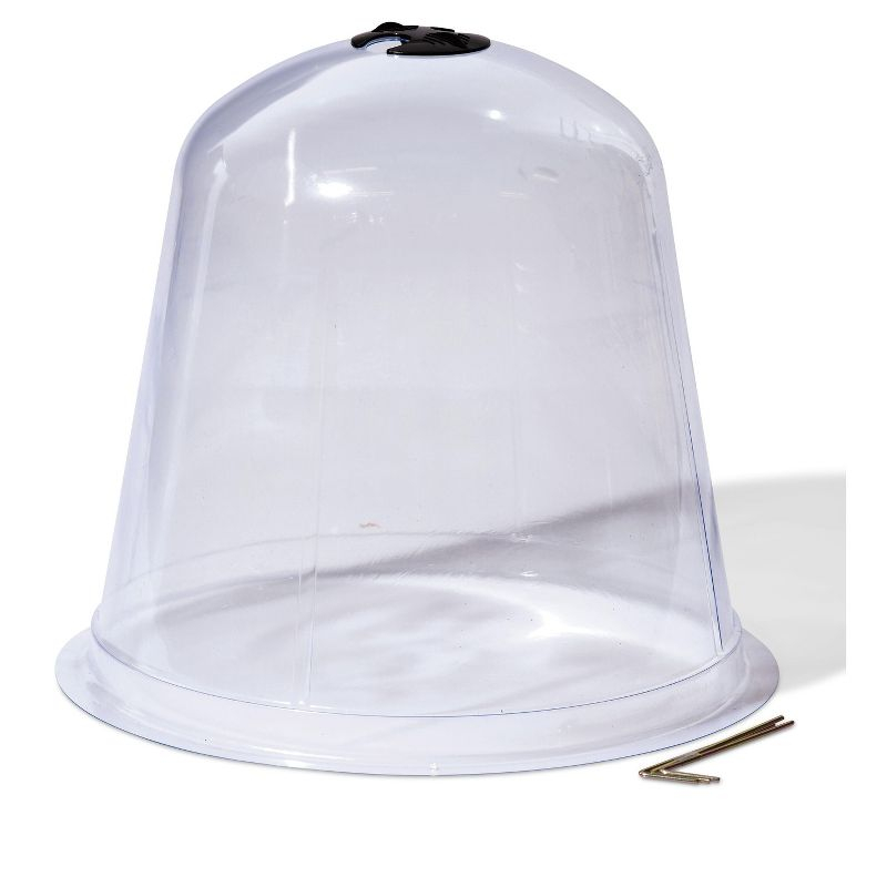 Gardeners Supply Company Large Garden Cloche Plant Protector | Clear Sturdy PVC Plants Bell Dome Heat & Freeze Cover with Top Hole Ventilation for