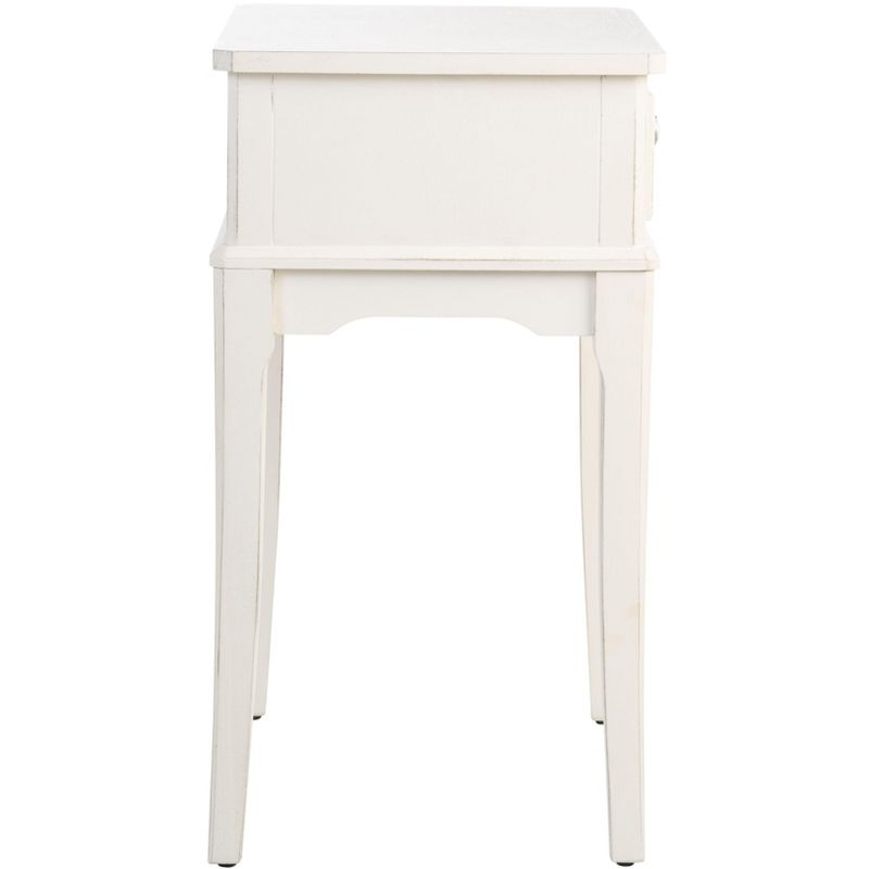 Opal 1 Drawer Accent Table - Distressed White - Safavieh.