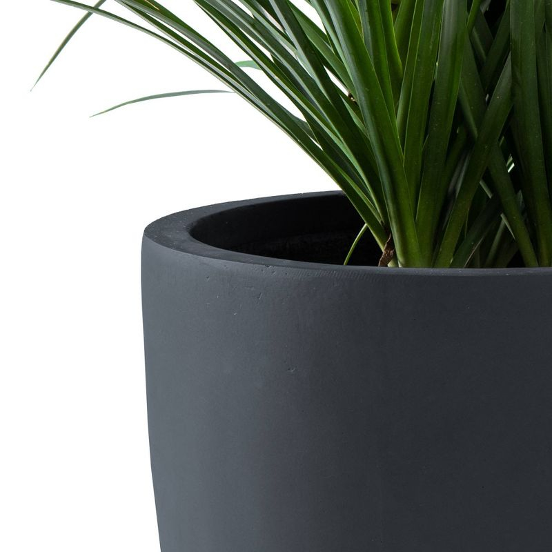 Rosemead Home & Garden, Inc. Kante  Fiberglass and Concrete Indoor Planter Pots Black 10" x 9.8" x 9"
