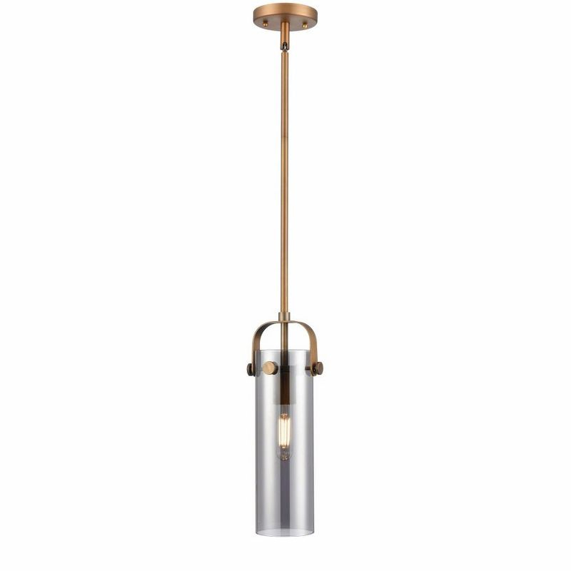 Innovations Lighting Pilaster II Cylinder 1 - Light Pendant in  Brushed Brass