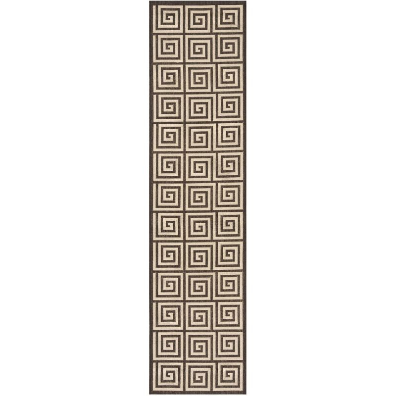 Linden LND129 Power Loomed Runner Rug - Creme/Brown - 2'2"x8' - Safavieh