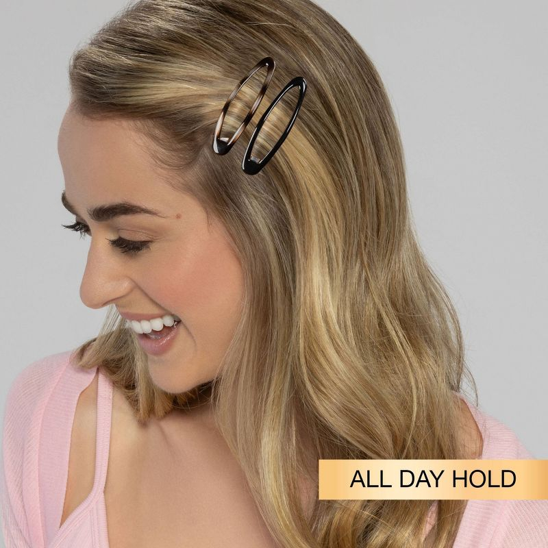 scünci No-Slip Grip Large Oval Snap Clips - Tortoise - All Hair - 4pcs