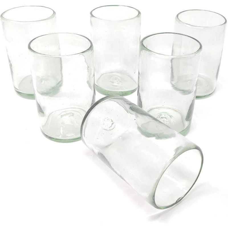 Dos Sueños Mexican Hand Blown  Drinking Glasses - Natural - 14oz - Set of 6