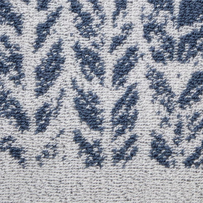 2pc Distressed Leaves Hand Towel Set Blue - SKL Home: Cotton Jacquard, Midweight, Machine Washable